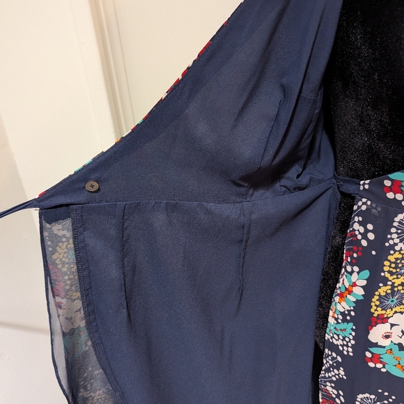 Nanette Lepore Women's 100% Silk Floral Navy Wrap Dress Size 2 Resort 2012 - Picture 5 of 11